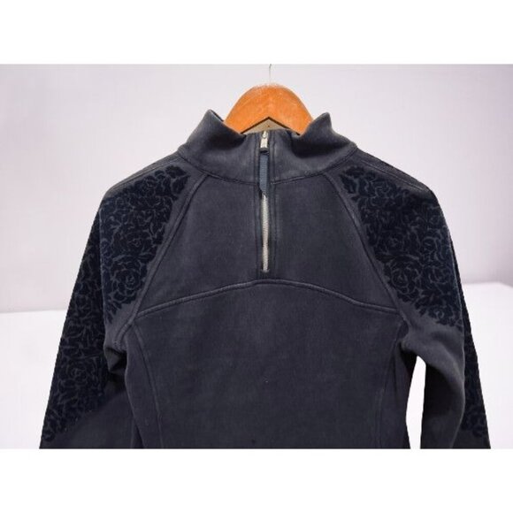 Lululemon Floral Flock Midnight Pullover Sweatshirt High-neck Cut Velvet Sleeves - Picture 5 of 8